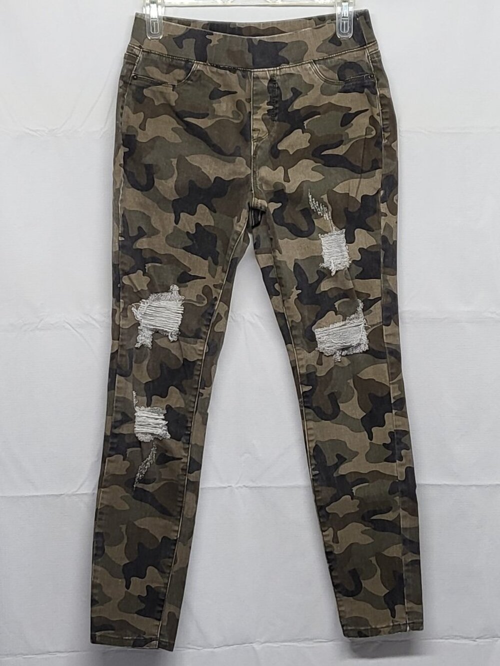 K Jordan Womens Camo Jeans Pull On Size 6 Skinny Stretch Distressed Pants